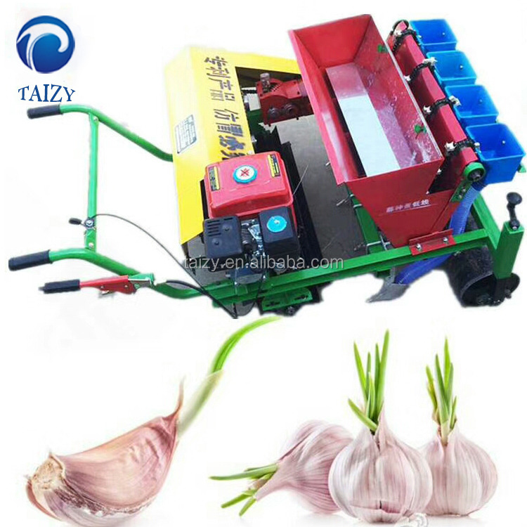 gasoline engine driven 5 rows garlic planting machine 718cm Adjustable